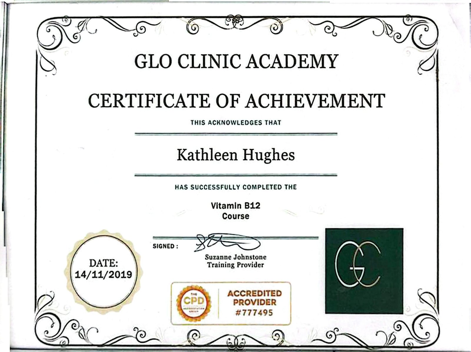 vitamin B12 course Achievement